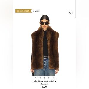 Apparis Brown Faux Fur Coat